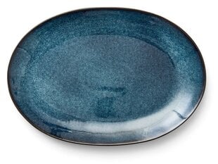 Tamsiasiai mėlyna didelė akmens masės lėkštė patiekalo pateikimui Bitz 36x25 cm цена и информация | Посуда, тарелки, обеденные сервизы | pigu.lt