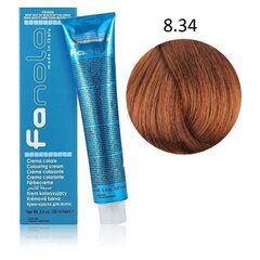 Profesionalūs plaukų dažai Fanola Color Cream, 8.34 Hair Light Golden Copper Blonde, 100 ml kaina ir informacija | Plaukų dažai | pigu.lt