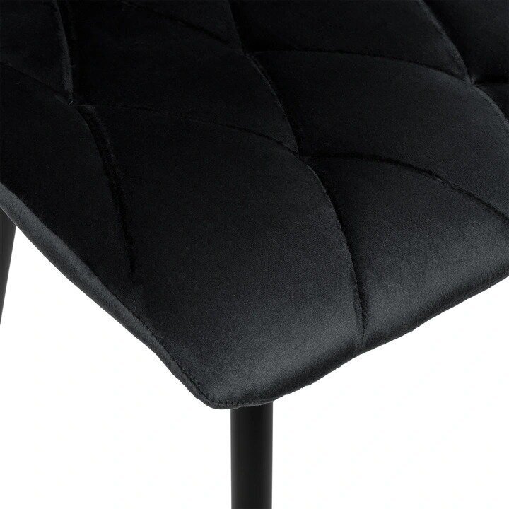 Moderni dygsniuota veliūrinė kėdė - Madison juoda kaina ir informacija | Virtuvės ir valgomojo kėdės | pigu.lt
