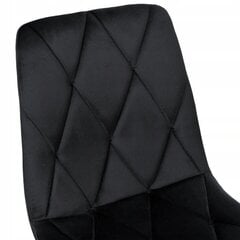 Moderni dygsniuota veliūrinė kėdė - Madison juoda цена и информация | Стулья для кухни и столовой | pigu.lt
