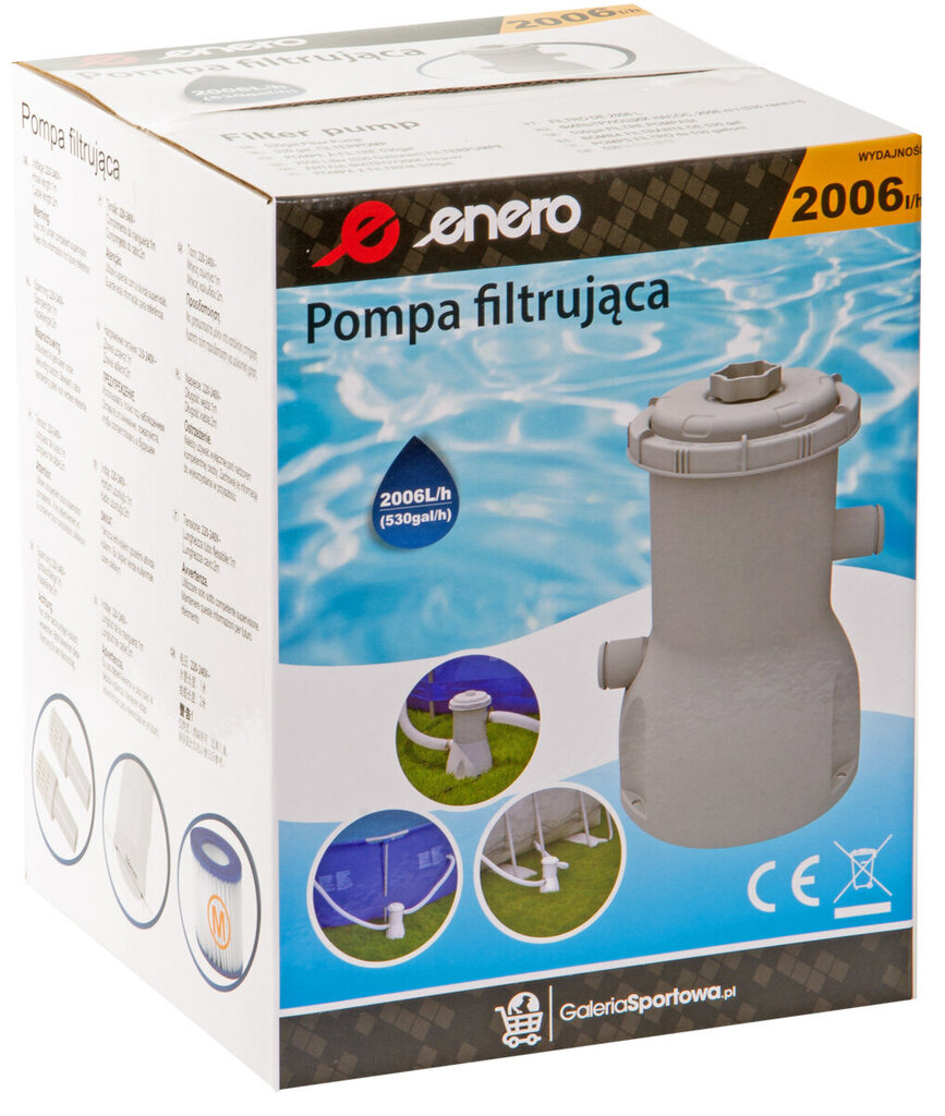 Baseino vandens siurblys su filtru Enero 90107EU, 530GAL kaina ir informacija | Baseinų filtrai | pigu.lt