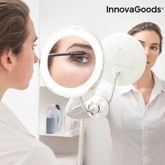 Увеличительное зеркало со светодиодной подсветкой и присоской, гибкая подставка InnovaGoods цена и информация | Косметички, косметические зеркала | pigu.lt