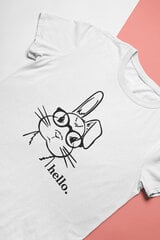Marškinėliai moterims su zuikiu Hello цена и информация | Оригинальные футболки | pigu.lt