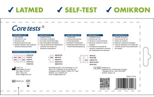COVID-19 antigeno greitasis testas (savitestas, atidengia OMIKRON) CORETESTS, 1 vnt. kaina ir informacija | COVID-19 greitieji testai | pigu.lt