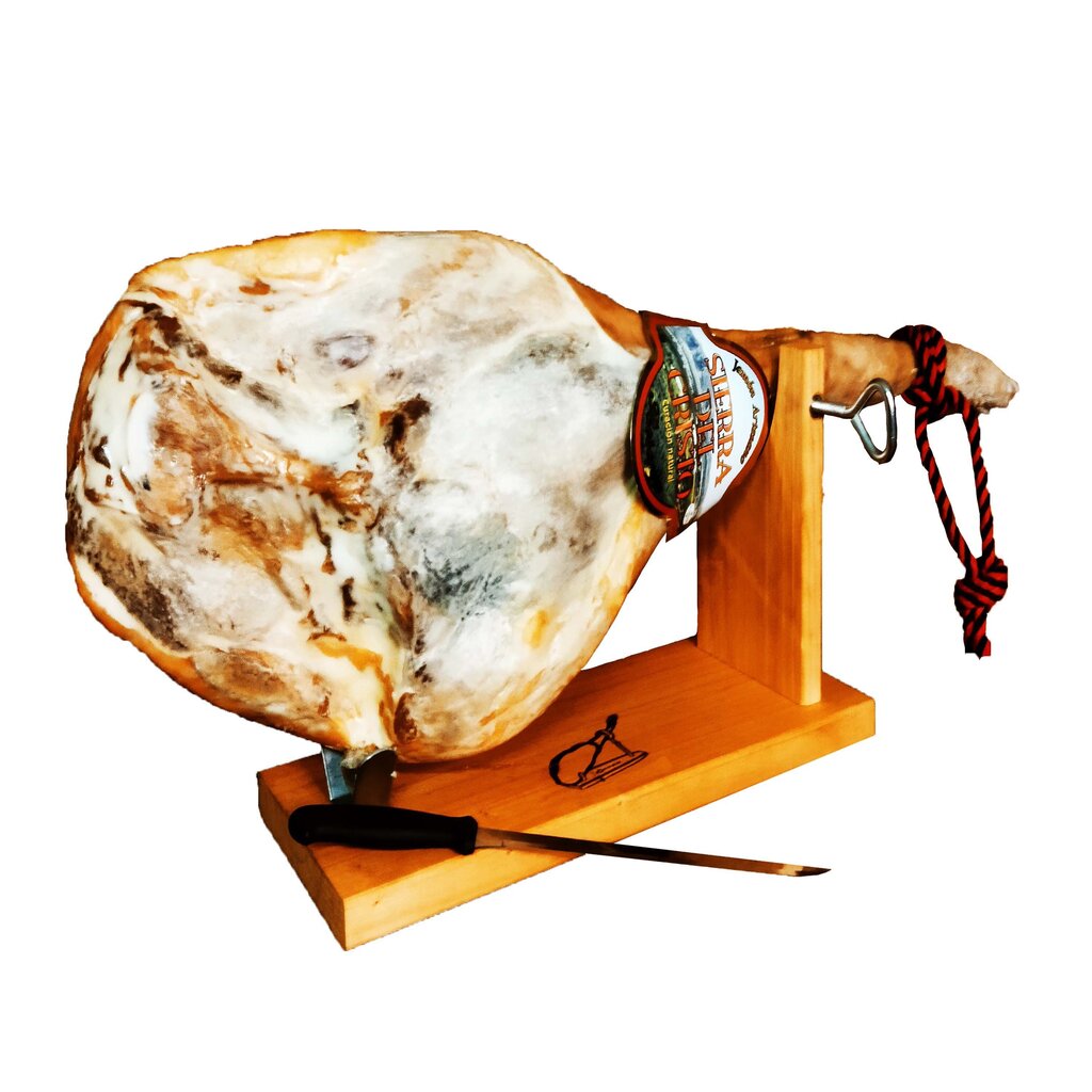 Jamon Reserva vytintas kumpis, 6,7kg-7,2kg + stovas su peiliu Jamoniera kaina ir informacija | Mėsos gaminiai | pigu.lt