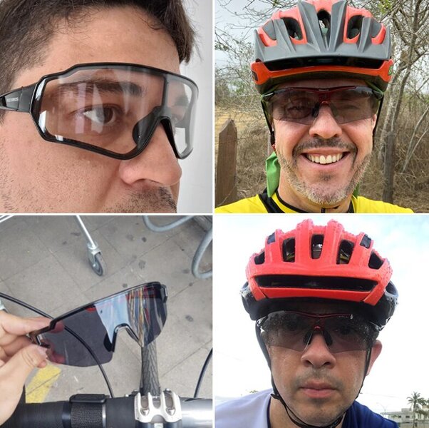 Fotochrominiai dviratininko akiniai Rockbros, juodos spalvos kaina | pigu.lt
