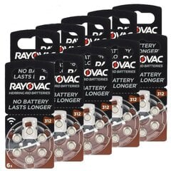 Батарейки Rayovac Acoustic Special 312 батарейки для слуховых аппаратов 60 шт. цена и информация | Батарейки | pigu.lt