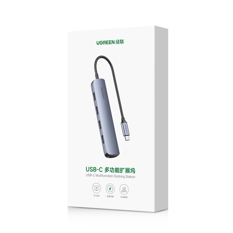 Adapteris Ugreen USB-C - HDMI, 4 x USB kaina ir informacija | Adapteriai, USB šakotuvai | pigu.lt