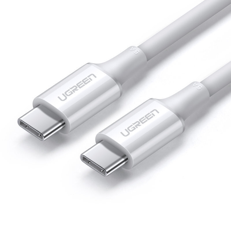 Ugreen cable USB Type C - USB Type C PD 100W 5A 2m white (US300) kaina ir informacija | Laidai telefonams | pigu.lt