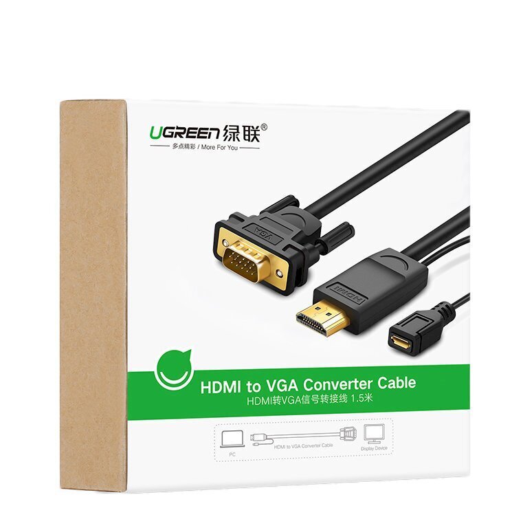 Adapteris Ugreen HDMI - VGA цена и информация | Adapteriai, USB šakotuvai | pigu.lt