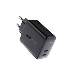 Зарядное устройство Acefast 2x USB Type C 40W, PPS, PD, QC 3.0, AFC, FCP (A9 черное) цена и информация | Зарядные устройства для телефонов | pigu.lt