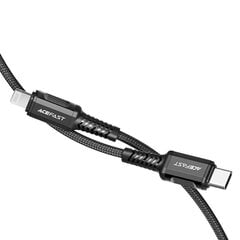 Кабель Acefast MFI USB Type C - Lightning 1.2м, 30Вт, 3А черный (C1-01 черный) цена и информация | Кабели для телефонов | pigu.lt