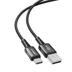 USB-кабель Acefast — USB Type C 1,2 м, 3 А, (C1-04, черный) цена и информация | Кабели для телефонов | pigu.lt