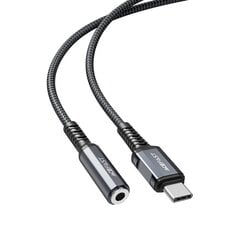 Acefast USB Type C audio cable - 3.5mm mini jack (female) 18cm, AUX gray (C1-07 deep space gray) цена и информация | Кабели для телефонов | pigu.lt