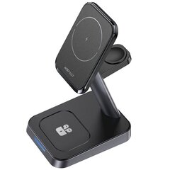 Acefast Qi Wireless Charger 15W for iPhone (with MagSafe), Apple Watch and Apple AirPods Stand Holder Magnetic Holder Black (E3 black) цена и информация | Зарядные устройства для телефонов | pigu.lt