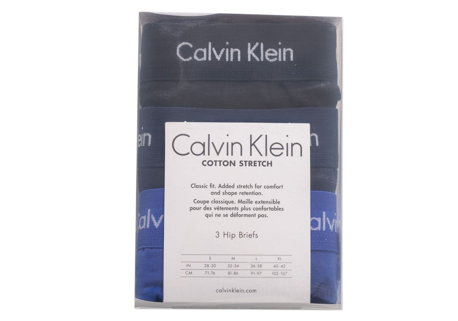 Vyriškos medvilnės trumpikės Calvin Klein, ELASTINGOS, 3 VNT., mėlynos / TAMSIAI mėlynos / JUODOS U2661G 4KU 14057 S kaina ir informacija | Trumpikės | pigu.lt