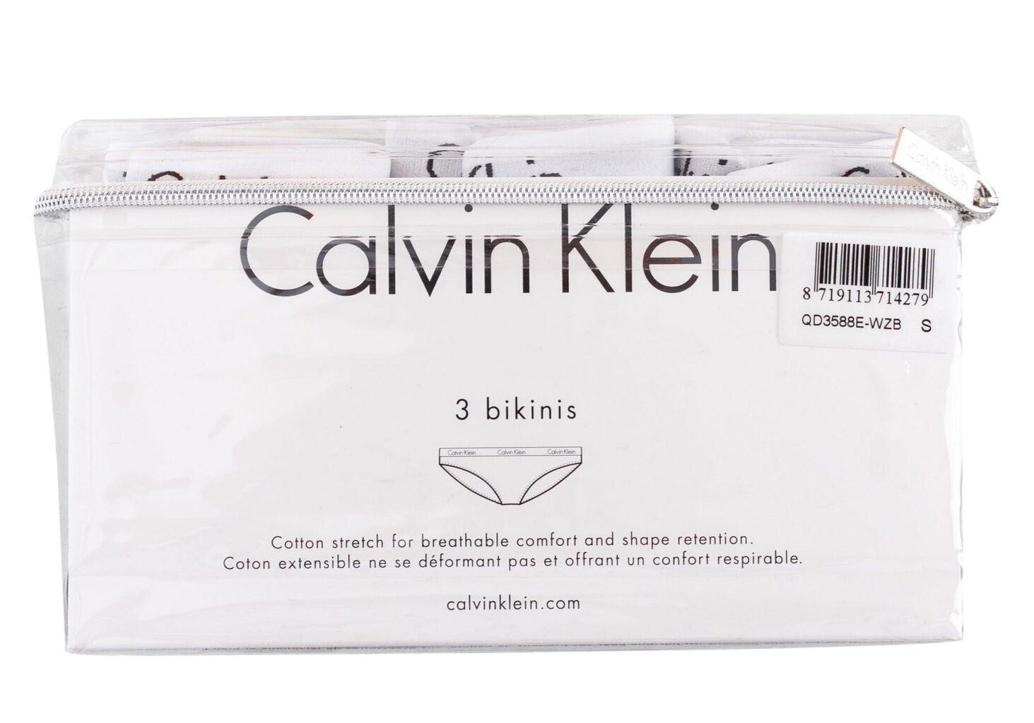 Kelnaitės moterims Calvin Klein, 3 poros, juodos/baltos kaina ir informacija | Kelnaitės | pigu.lt