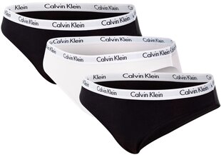 Женские трусики-бикини Calvin Klein, 3 пары, чёрные, белые, QD3588E WZB 14822 цена и информация | Трусики | pigu.lt