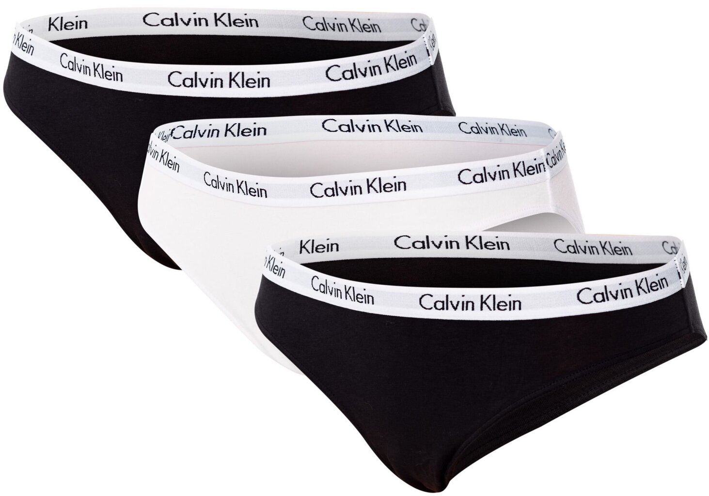 Kelnaitės moterims Calvin Klein, 3 poros, juodos/baltos kaina ir informacija | Kelnaitės | pigu.lt