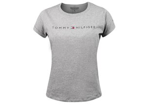 Moteriški marškinėliai Tommy Hilfiger RN TEE SS logotipas, pilki UW0UW01618 004 16883 XS kaina ir informacija | Marškinėliai moterims | pigu.lt
