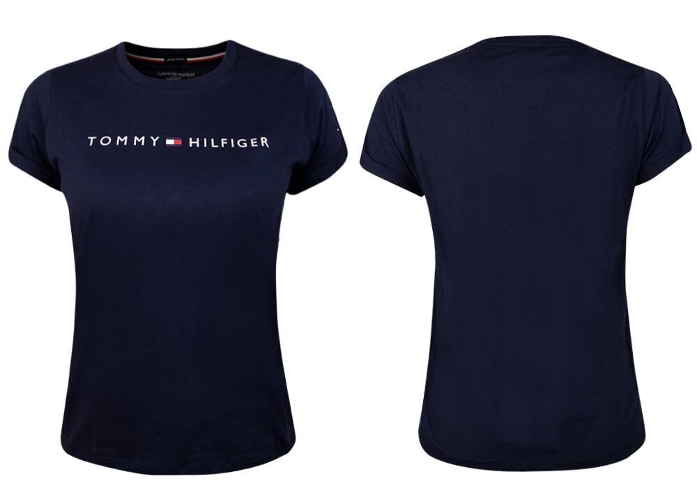Moteriški marškinėliai Tommy Hilfiger RN TEE SS, tamsiai mėlyni UW0UW01618 416 16878 XS цена и информация | Marškinėliai moterims | pigu.lt