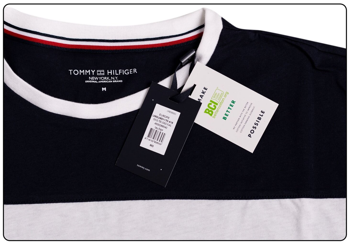 Vyriški marškinėliai Tommy Hilfiger CN SS TEE, tamsiai mėlyniUM0UM01170 416 16760 kaina ir informacija | Vyriški marškinėliai | pigu.lt