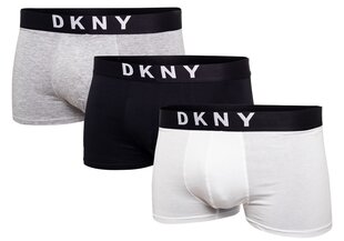 Vyriški bokseriai DKNY, 3 poros, juodi/balti/pilki, 3PKC U5_6500_DKY 18284 kaina ir informacija | Trumpikės | pigu.lt