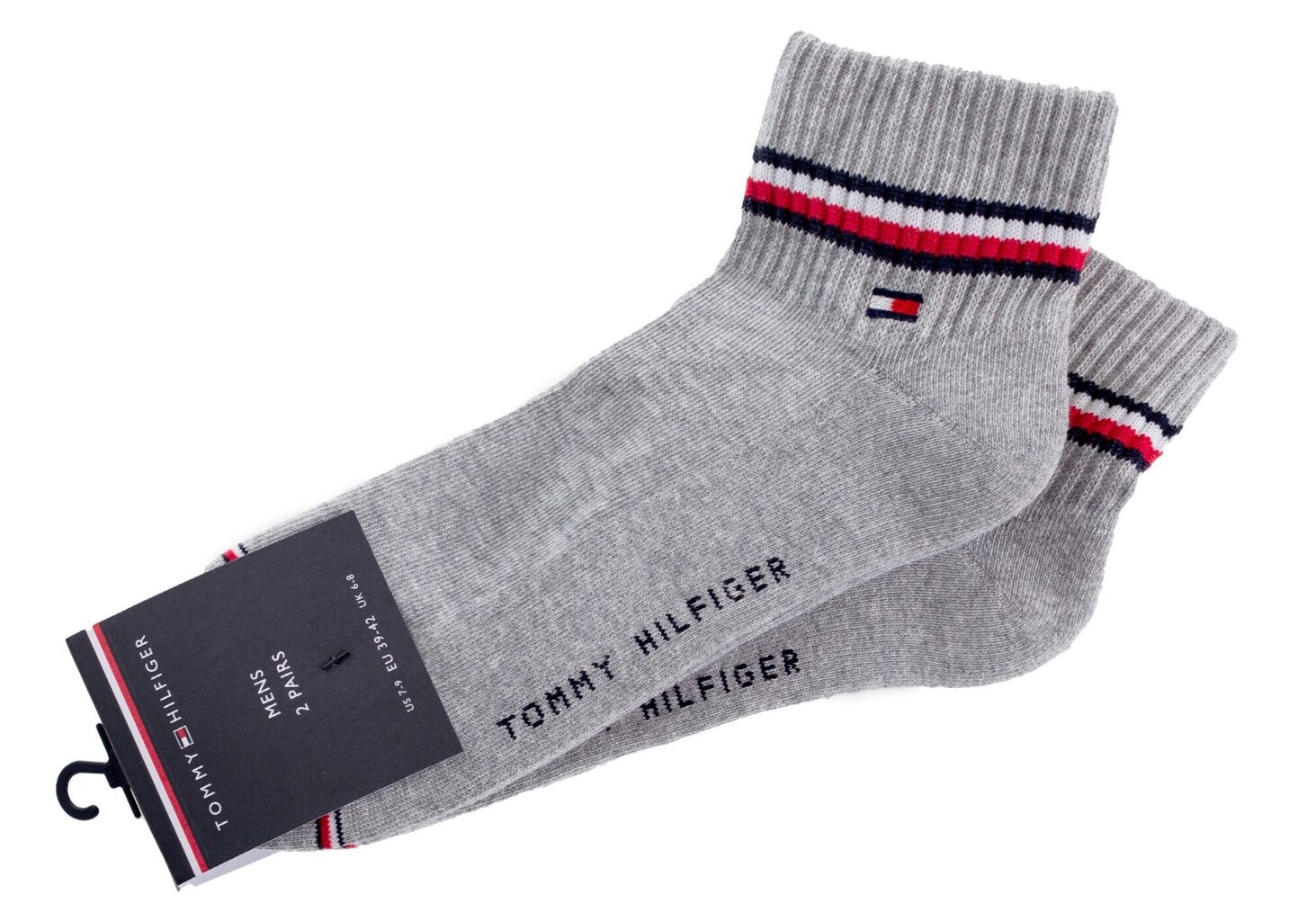 Kojinės vyriškos Tommy Hilfiger, 2 poros, pilkos, 100001094 085 18148 kaina ir informacija | Vyriškos kojinės | pigu.lt