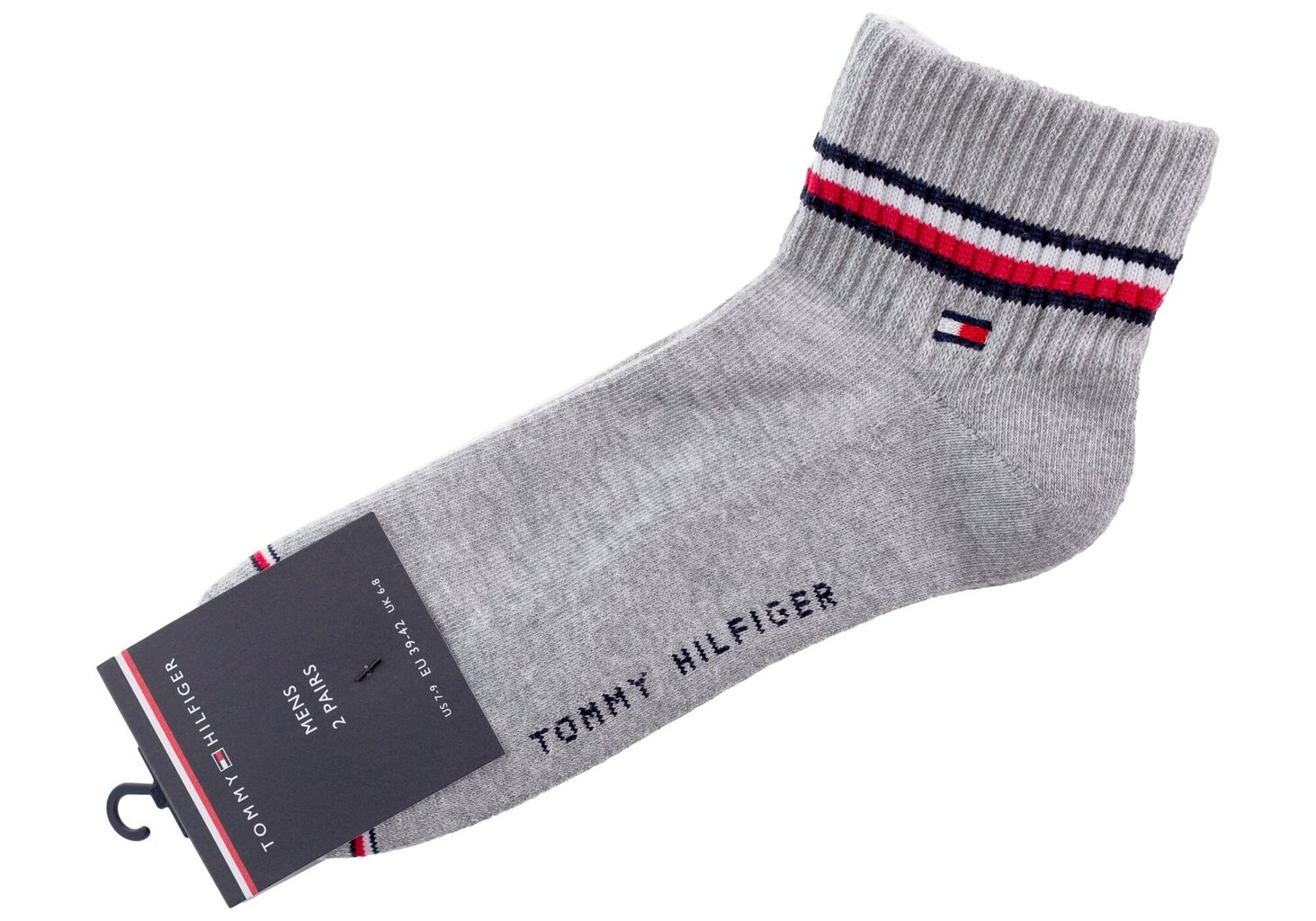 Kojinės vyriškos Tommy Hilfiger, 2 poros, pilkos, 100001094 085 18148 kaina ir informacija | Vyriškos kojinės | pigu.lt