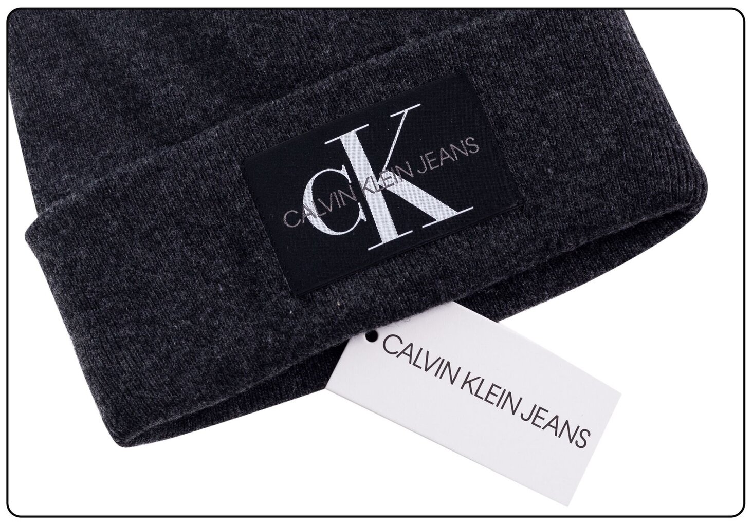 Vyriška žieminė kepurė Calvin Klein BEANIE, grafitas K50K506246 PCX 36725 kaina ir informacija | Vyriški šalikai, kepurės, pirštinės | pigu.lt