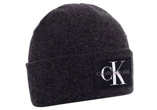 Мужская зимняя шапка Calvin Klein BEANIE, графитовая K50K506246 PCX 36725 цена и информация | Мужские шарфы, шапки, перчатки | pigu.lt
