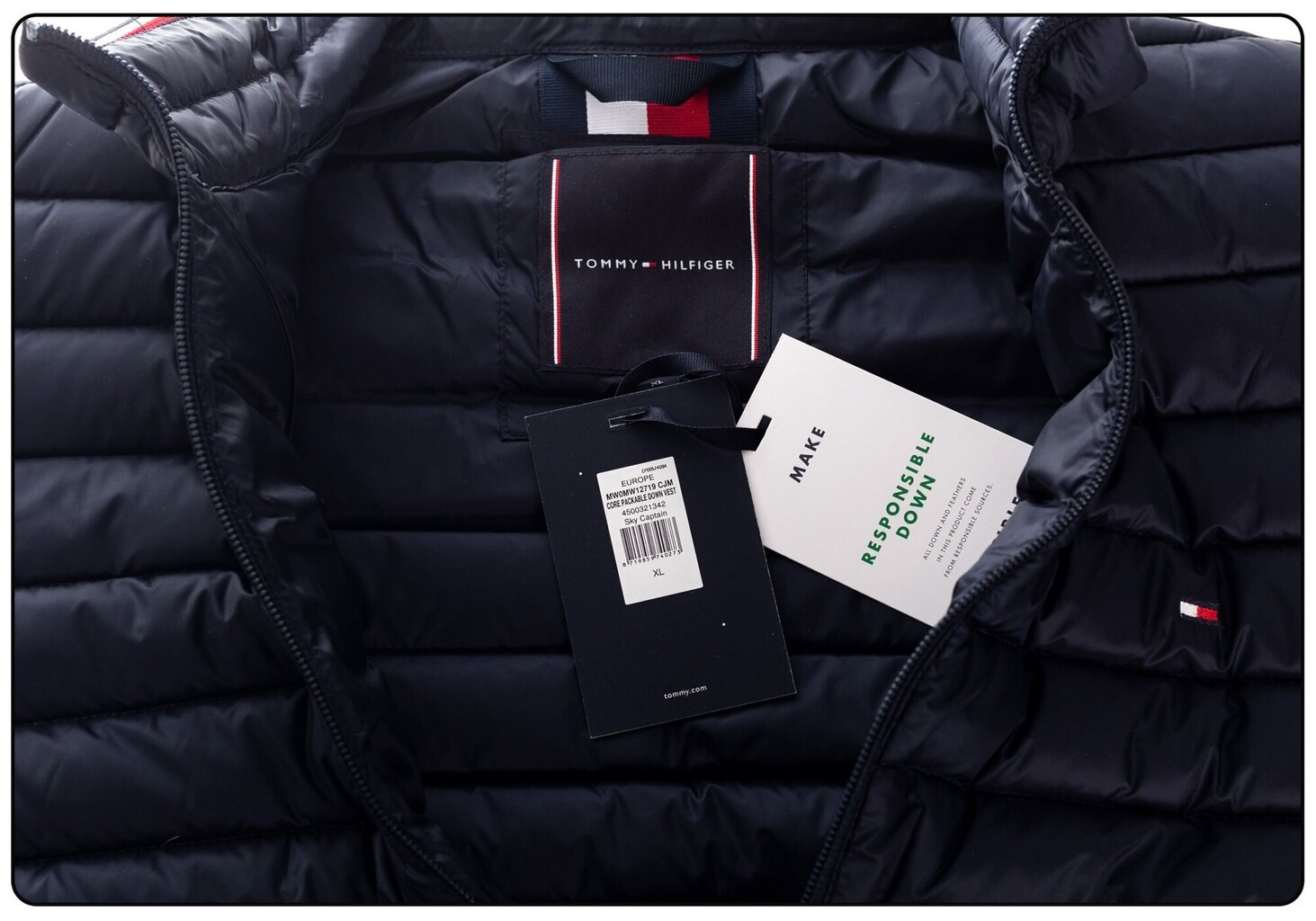 Vyriška liemenė TOMMY HILFIGER CORE PACKABLE DOWN VEST, mėlyna MW0MW12719 kaina ir informacija | Vyriškos liemenės | pigu.lt