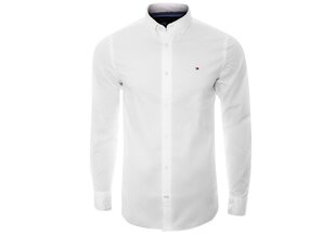 TOMMY HILFIGER CORE STRETCH SLIM POPLIN SHIRT marškinėliai vyrams, balti 867894704 100 kaina ir informacija | Vyriški marškiniai | pigu.lt