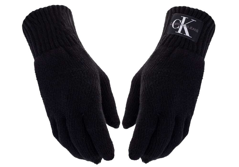 Pirštinės vyriškos Calvin Klein rudens/žiemos KNITTED MONOGRAM GLOVES BLACK K50K506447 BDS 36761 kaina ir informacija | Vyriški šalikai, kepurės, pirštinės | pigu.lt