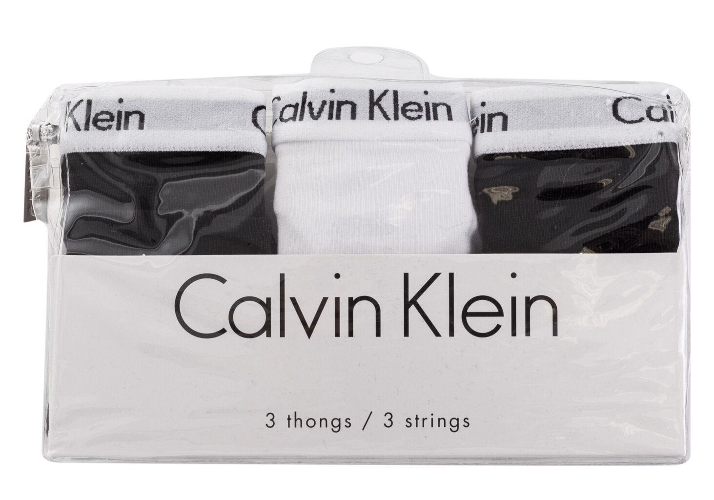 Moteriškos kelnaitės Calvin Klein 3 poros BLACK/WHITE QD3587E WZB 19885 XS цена и информация | Kelnaitės | pigu.lt