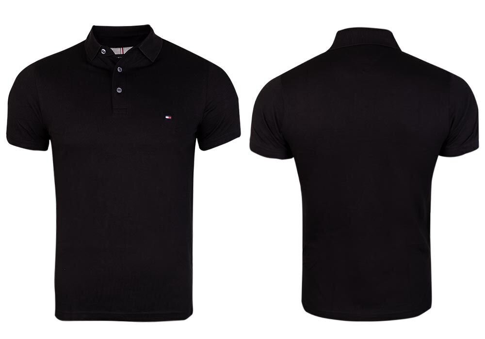 Vyriški polo marškinėliai Tommy Hilfiger 1985 SLIM POLO, juodi MW0MW17771 BDS 38273 цена и информация | Vyriški marškinėliai | pigu.lt