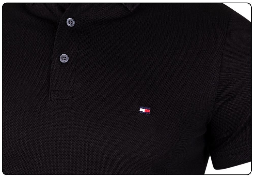 Vyriški polo marškinėliai Tommy Hilfiger 1985 SLIM POLO, juodi MW0MW17771 BDS 38273 kaina ir informacija | Vyriški marškinėliai | pigu.lt