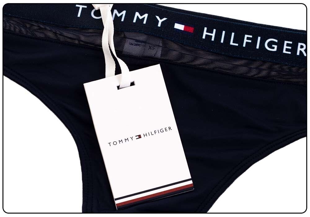 Moteriškos kelnaitės - stringai Tommy Hilfiger, tamsiai mėlynos UW0UW00058 416 kaina ir informacija | Kelnaitės | pigu.lt