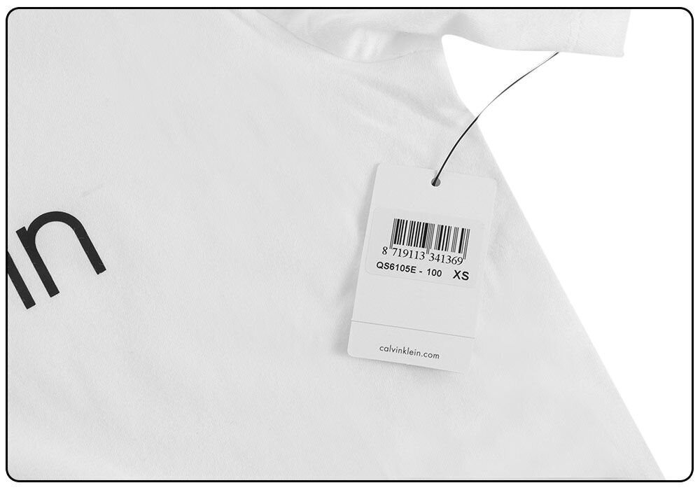 Moteriški marškinėliai Calvin Klein T-SHIRT SS NECK CREW BALTI QS6105E 100 26325 XS kaina ir informacija | Marškinėliai moterims | pigu.lt