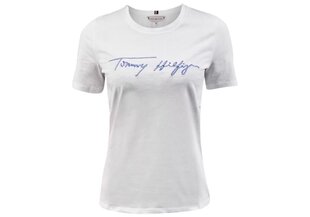 Женская футболка Tommy Hilfiger REGULAR SCRIPT OPEN-NK TEE SS WHITE WW0WW29523 YBR 25592 цена и информация | Футболка женская | pigu.lt