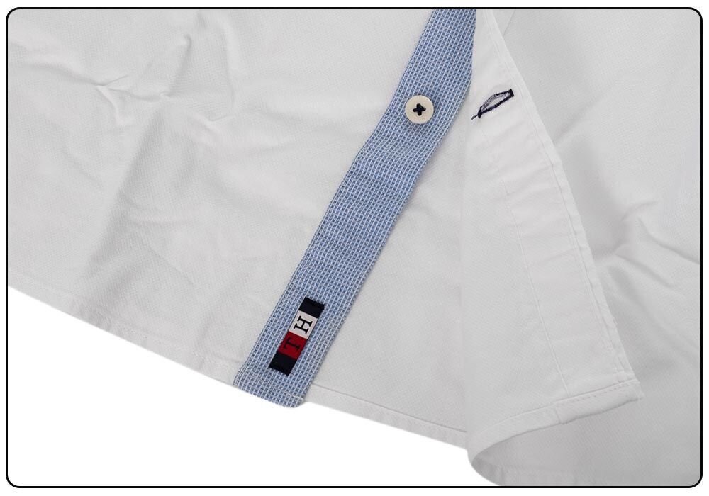 Marškiniai Tommy Hilfiger SLIM FLEX DOBBY SHIRT BALTI MW0MW17640 YBR 26577 S kaina ir informacija | Vyriški marškiniai | pigu.lt