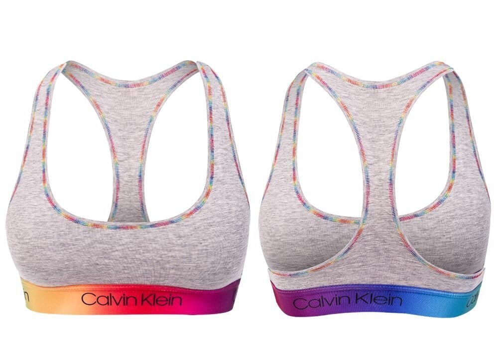 Liemenėlė sportinė moteriška Bralette Calvin Klein, pilka, QF6538E PGK 27694 XS kaina ir informacija | Liemenėlės | pigu.lt