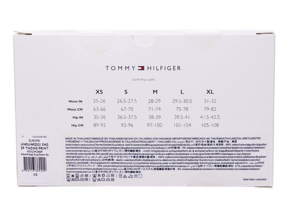 Moteriški „Tommy Hilfiger“ 3 porų stringai THONG PRINT UW0UW02521 0W2 26637 XS kaina ir informacija | Kelnaitės | pigu.lt