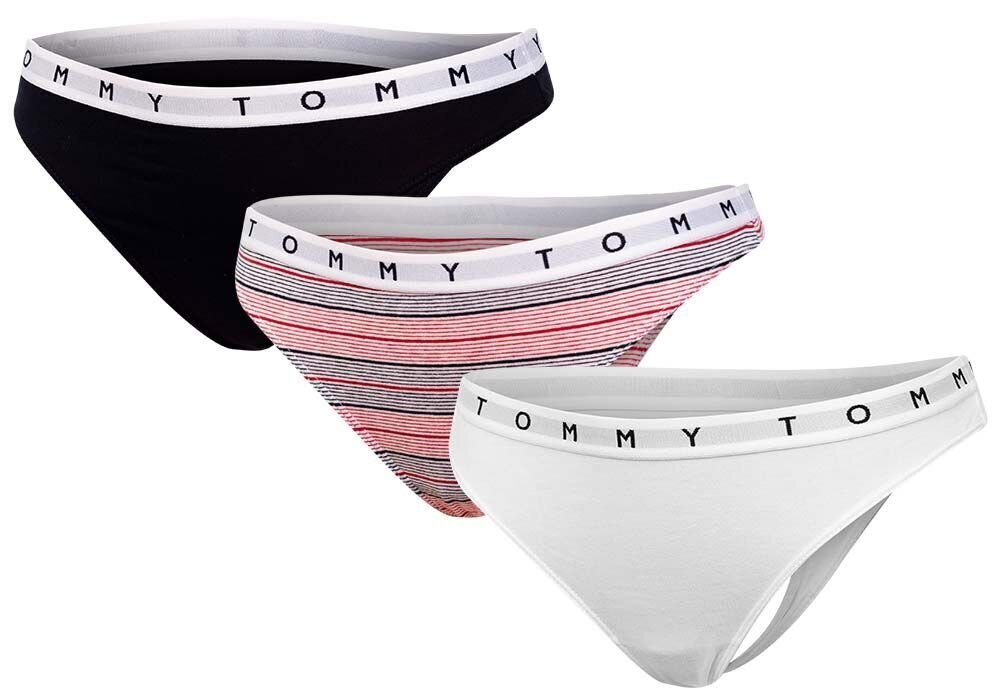 Moteriški „Tommy Hilfiger“ 3 porų stringai THONG PRINT UW0UW02521 0W2 26637 XS kaina ir informacija | Kelnaitės | pigu.lt