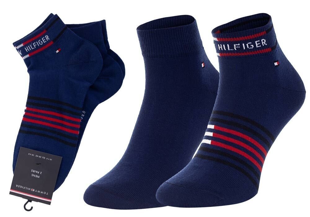 Kojinės vyriškos Tommy Hilfiger, 2 poros, mėlynos, 100002212 003 26488 цена и информация | Vyriškos kojinės | pigu.lt