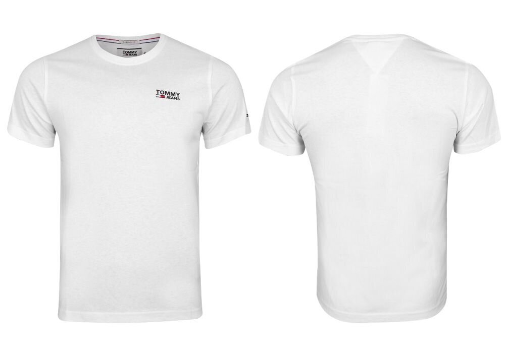 Vyriški marškinėliai Tommy Hilfiger TJM REGULAR Crop su logotipu, su iškirpte, balti, DM0DM09588 YBR 28127 kaina ir informacija | Vyriški marškinėliai | pigu.lt