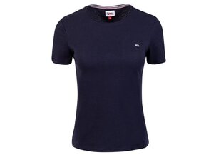 Женская футболка Tommy Hilfiger TJW JERSEY, облегающая, с вырезом, темно-синяя, DW0DW09194 C87 28001 цена и информация | Звёздные Войны: Футболка New Hope Vintage Плакат Размер L 29188 | pigu.lt