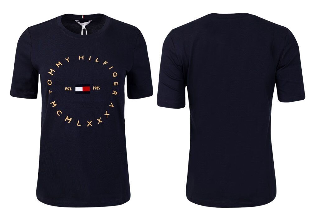 Moteriški marškinėliai Tommy Hilfiger marškinėliai REGULAR CIRCLE C-NK TEE SS NAVY WW0W30103 DW5 29126 kaina ir informacija | Marškinėliai moterims | pigu.lt