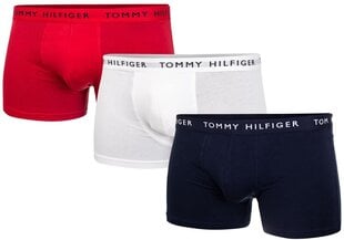 Vyrų boksininkai - trumpikės Tommy Hilfiger, 3 poros WHITE/RED/NAVY UM0UM02203 0WS 29194 kaina ir informacija | Trumpikės | pigu.lt