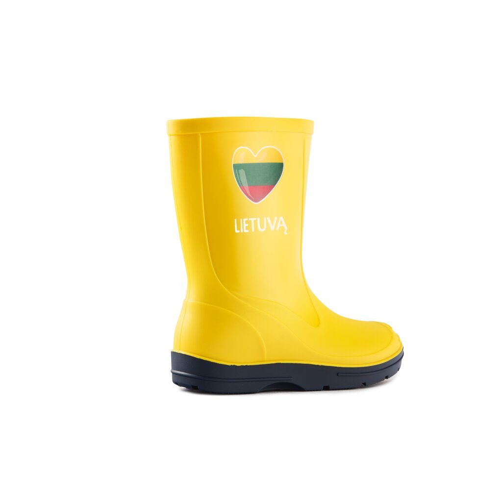 Guminiai batai vaikams Myliu Lietuvą, geltoni цена и информация | Guminiai batai vaikams | pigu.lt